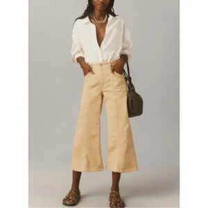 Anthropologie Maeve Delaney Crop Clean-Seamed High-Rise Wide-Leg Jeans 26P